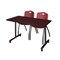 Kobe Rectangle Tables > Training Tables > Kobe Mobile Table & Chair Sets, 48 W, 24 L, 29 H, Mahogany MKTRCC4824MH47BY - alternate 1
